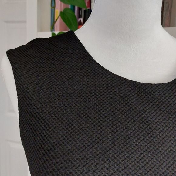 ❌Rebecca Taylor Black Sleeveless  Ruffle hem Textured Dress Size 2 - Picture 4 of 11